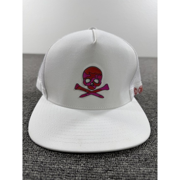 G FORE Hat Cap Snap Back Mens One Size Sample Trucker Mesh Skull Crossbones Golf